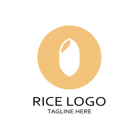 Paddy plant logo,rice grain logo,rice,natural organic farming,for business,company,agriculture,product,farm shop,agricultural equipment,rice warehouse,with modern minimalist concept abstract simple vectorのイラスト素材