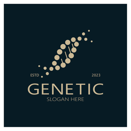 DNA vector logo design template.modern medical logotype.laboratory science icon symbol.colorful pharmacology sign-vectorのイラスト素材