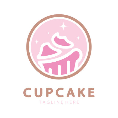 Cupcake Logo design vector illustration template. Cupcake bakery icon.cake store,caker shop ,vectorのイラスト素材
