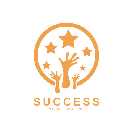 Abstract people success logo design.fun people,healthy people,sport,community people symbol vector illustrationのイラスト素材
