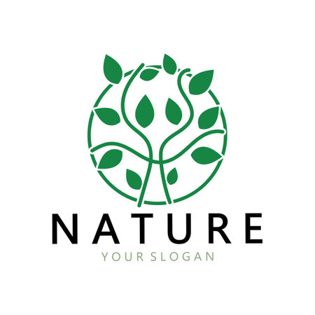 Abstract tree logo for forest and park nature.with a combination of .vector line elements for business designs, agriculture, ecological concepts, greenery and natural beauty.のイラスト素材
