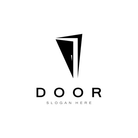 simple open door abstract logo, with geometric shapes,For building construction,contractors, business property and construction companies,vector.のイラスト素材