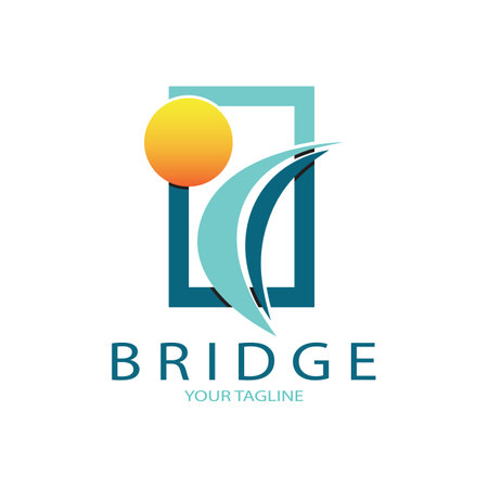 Bridge logo vector icon illustration design templateのイラスト素材