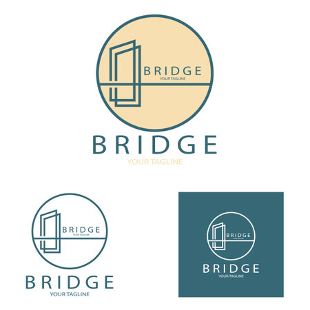 Bridge logo vector icon illustration design templateのイラスト素材