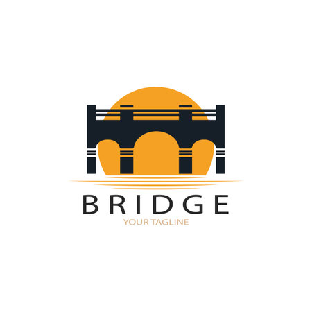 Bridge logo vector icon illustration design templateのイラスト素材