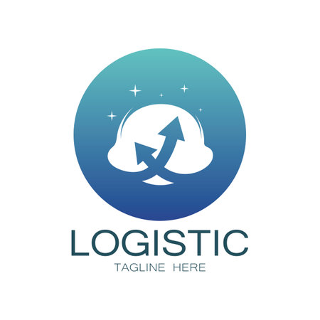 logistics logo icon illustration vector design  distribution symbol  delivery of goods  economy  financeのイラスト素材