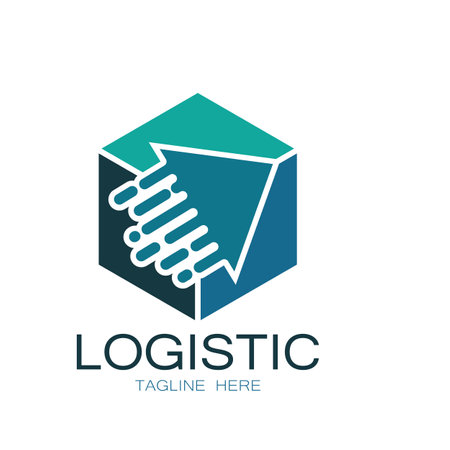 logistics logo icon illustration vector design  distribution symbol  delivery of goods  economy  financeのイラスト素材