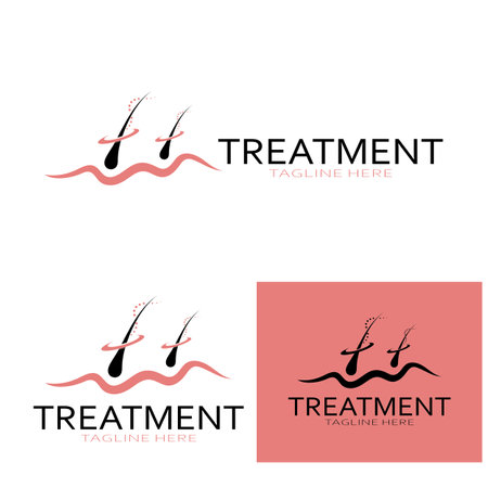 Hair treatment logo hair transplantation logo,removal logo vector image design illustrationのイラスト素材