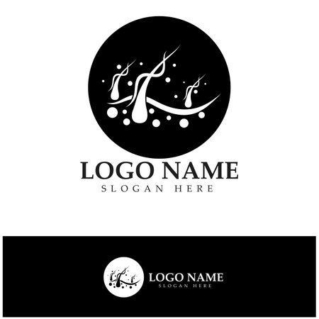 Hair treatment logo hair transplantation logo,removal logo vector image design illustrationのイラスト素材