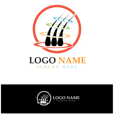 Hair treatment logo hair transplantation logo,removal logo vector image design illustrationのイラスト素材