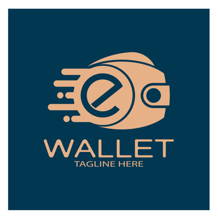 e wallet logo design illustration icon with a simple modern concept, for electronic wallets, digital money storage applications, digital savings, digital money transactions,vectorのイラスト素材