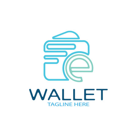 e wallet logo design illustration icon with a simple modern concept, for electronic wallets, digital money storage applications, digital savings, digital money transactions,vectorのイラスト素材