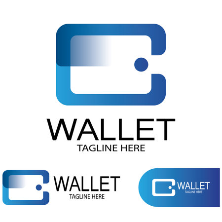 e wallet logo design illustration icon with a simple modern concept, for electronic wallets, digital money storage applications, digital savings, digital money transactions,vectorのイラスト素材
