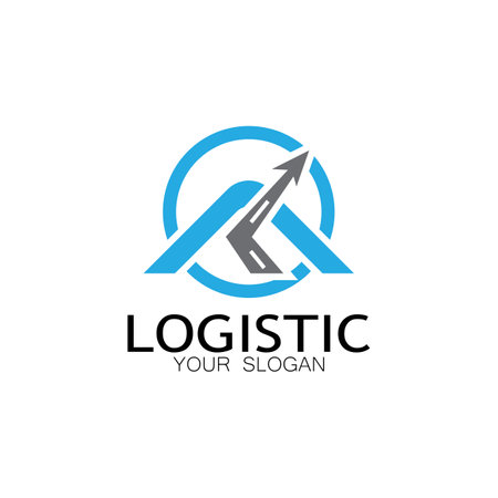 logistics logo icon illustration vector design  distribution symbol  delivery of goods  economy  financeのイラスト素材