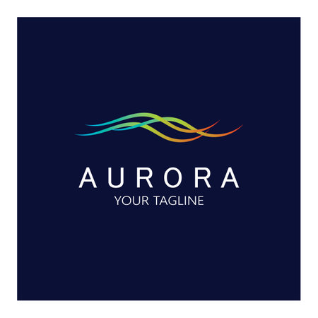 aurora logo design icon illustration vector templateのイラスト素材