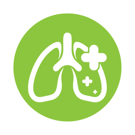 lung health and care logo template,emblem,design concept,creative symbol,icon,vector illustration.のイラスト素材