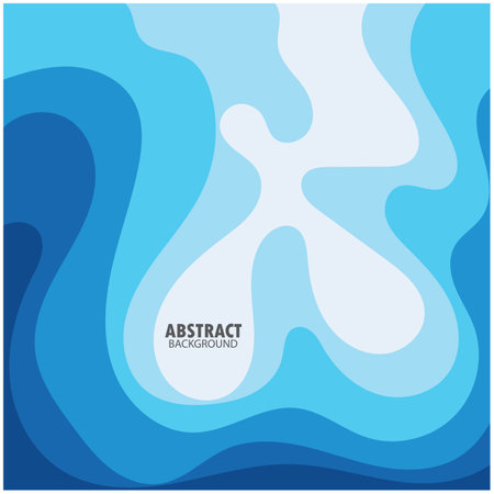 Blue wave vector abstract background flat design stock illustrationのイラスト素材