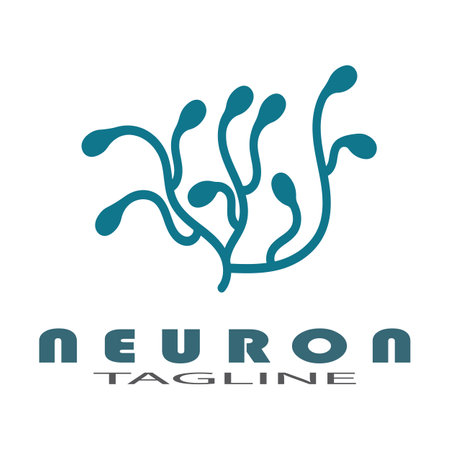 Neuron logo or nerve cell logo design illustration template icon with vector conceptのイラスト素材