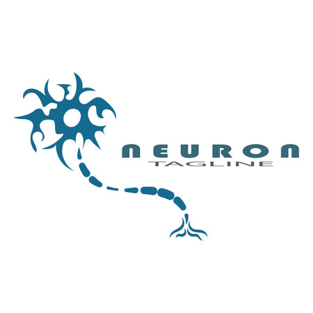 Neuron logo or nerve cell logo design illustration template icon with vector conceptのイラスト素材