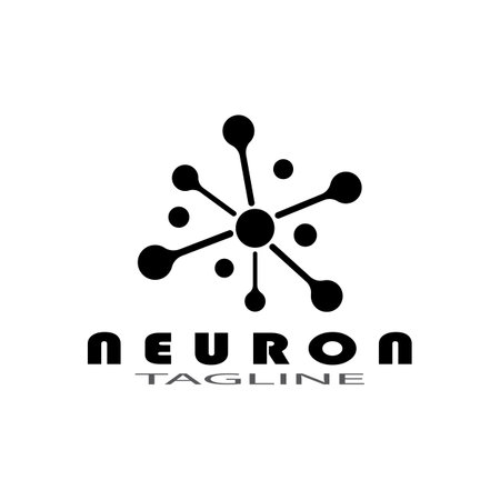 Neuron logo or nerve cell logo design illustration template icon with vector conceptのイラスト素材