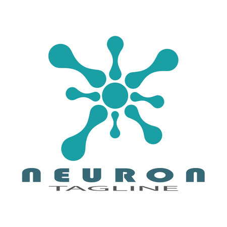 Neuron logo or nerve cell logo design illustration template icon with vector conceptのイラスト素材