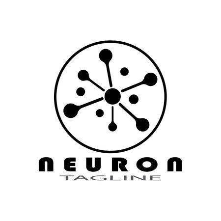 Neuron logo or nerve cell logo design illustration template icon with vector conceptのイラスト素材