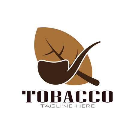 tobacco leaf logo,tobacco field and tobacco cigarette logo .With easy and simple editing.のイラスト素材