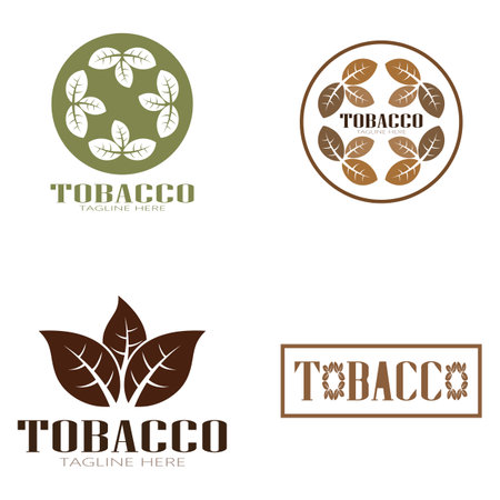 tobacco leaf logo,tobacco field and tobacco cigarette logo .With easy and simple editing.のイラスト素材