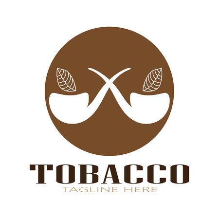 tobacco leaf logo,tobacco field and tobacco cigarette logo .With easy and simple editing.のイラスト素材
