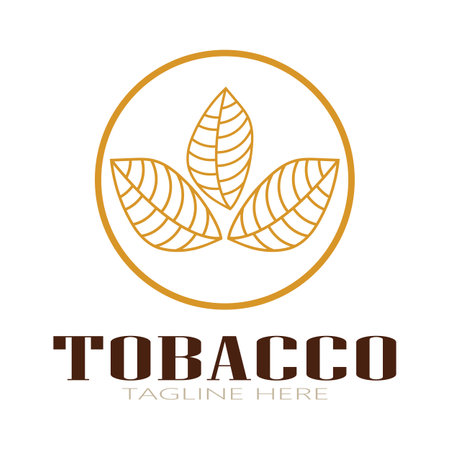 tobacco leaf logo,tobacco field and tobacco cigarette logo .With easy and simple editing.のイラスト素材