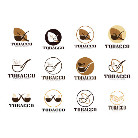 tobacco leaf logo,tobacco field and tobacco cigarette logo .With easy and simple editing.のイラスト素材