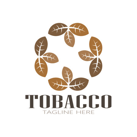 tobacco leaf logo,tobacco field and tobacco cigarette logo .With easy and simple editing.のイラスト素材