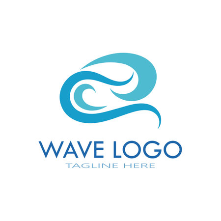 water wave logo design templateのイラスト素材