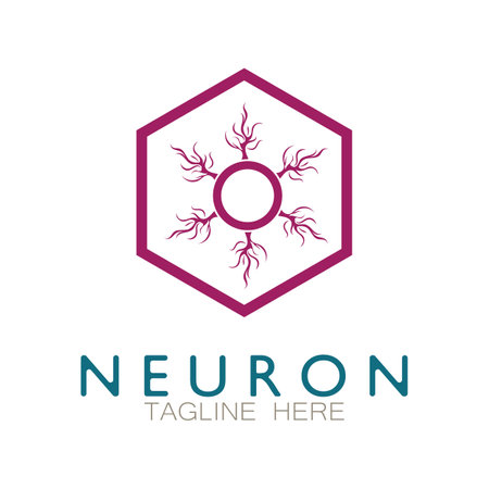 Neuron logo or nerve cell logo design,molecule logo illustration template icon with vector conceptのイラスト素材
