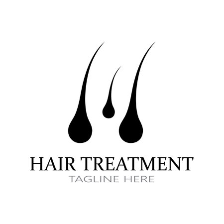 Hair treatment logo removal logo vector image design illustrationのイラスト素材