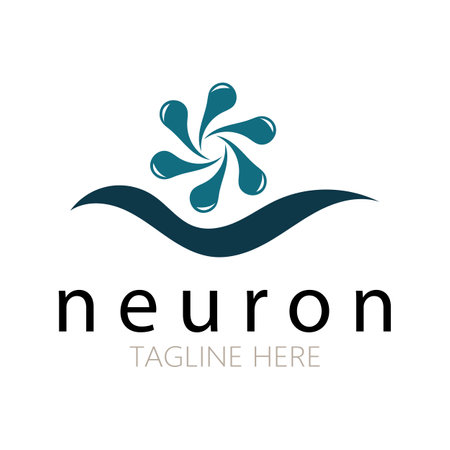 Neuron logo or nerve cell logo design,molecule logo illustration template icon with vector conceptのイラスト素材