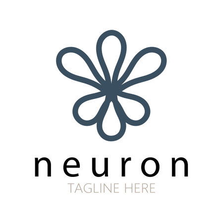 Neuron logo or nerve cell logo design,molecule logo illustration template icon with vector conceptのイラスト素材