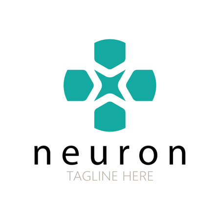 Neuron logo or nerve cell logo design,molecule logo illustration template icon with vector conceptのイラスト素材