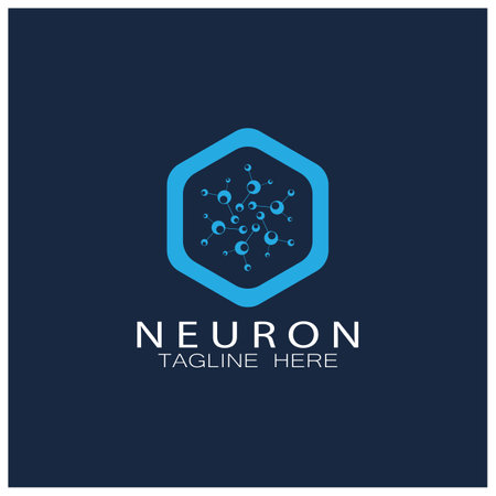 Neuron logo or nerve cell logo design,molecule logo illustration template icon with vector conceptのイラスト素材
