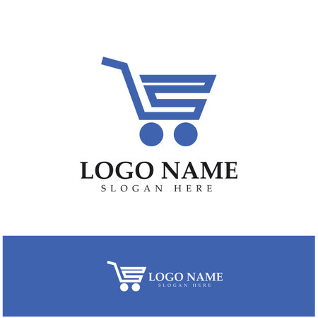 e-commerce logo and online shop logo design with modern conceptのイラスト素材
