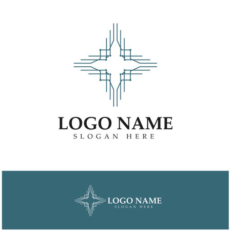 Circuit Logo Template vector illustration icon designのイラスト素材