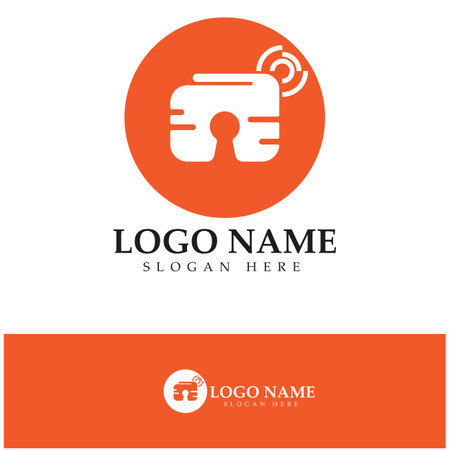 e-wallet logo design icon vectorのイラスト素材