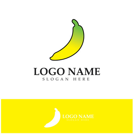 banana fruit logo icon design vectorのイラスト素材