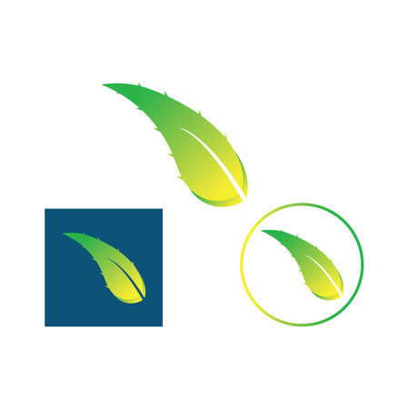 aloe vera logo design icon vectorのイラスト素材