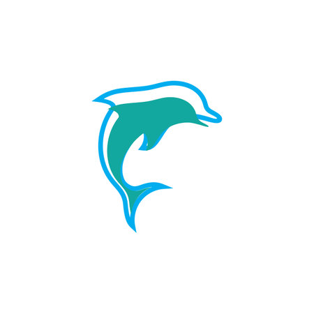 dolphin icon logo design vectorのイラスト素材