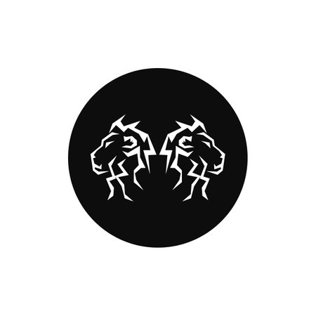 Lion King  logo vector illustration design.gold  lion king head sign concept isolated black backgroundのイラスト素材