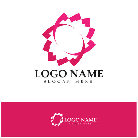 Flower logo vector illustration design templateのイラスト素材