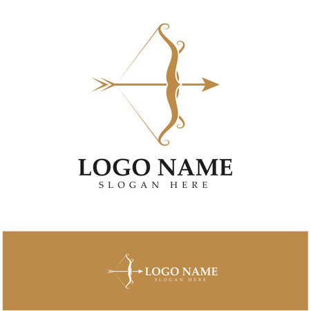 crossbow logo with archery concept modern icon illustration design vector templateのイラスト素材