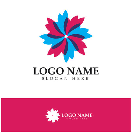 Flower logo vector illustration design templateのイラスト素材