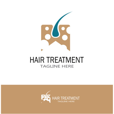 Hair treatment logo removal logo vector image design illustrationのイラスト素材